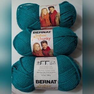 Bernat Softee Chunky Emerald Yarn - 3 X 100g/3.5oz - Acrylic NEW